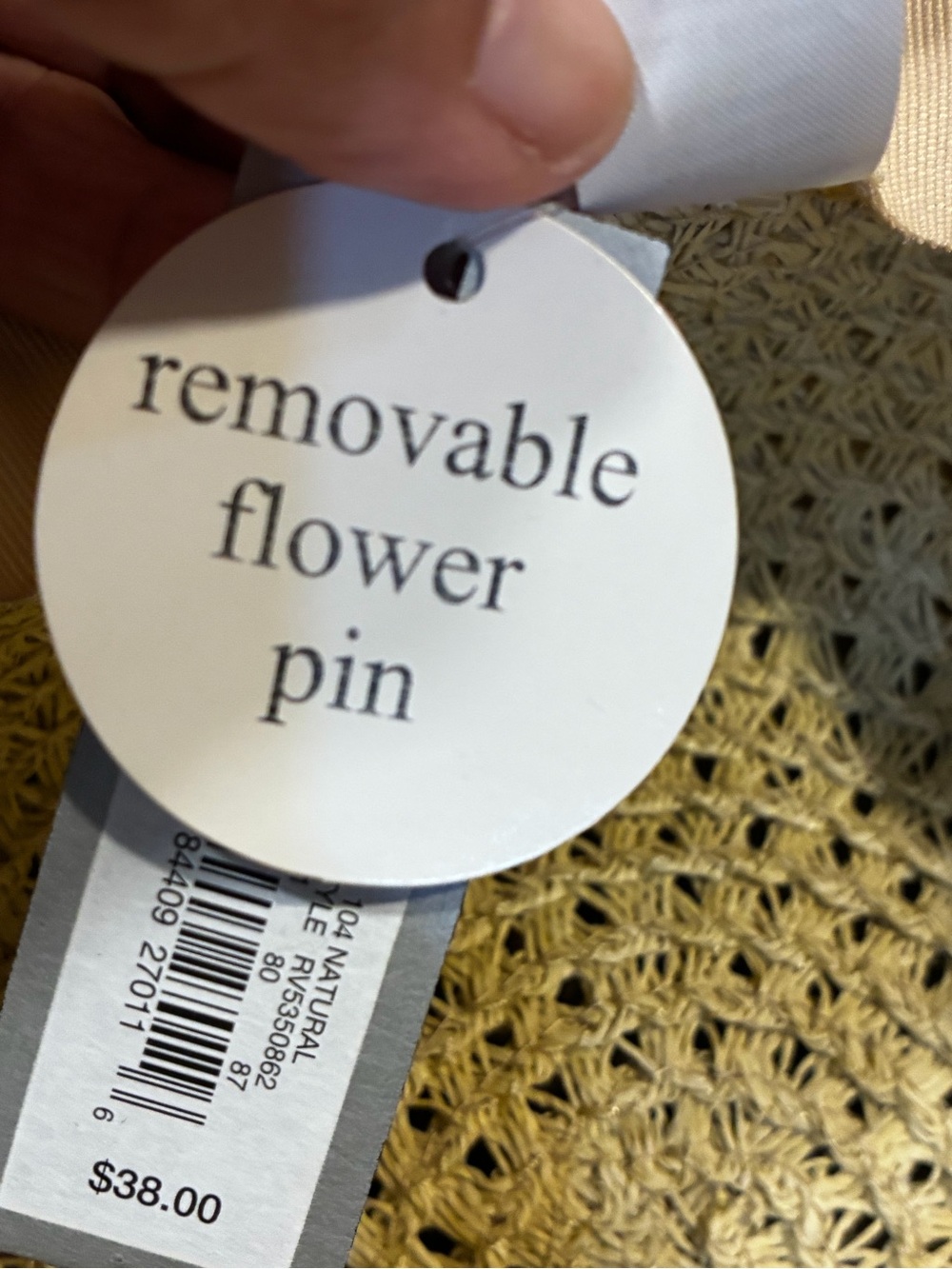 Apt. 9 Women’s Straw Sun Hat with Gold Trim and Flower Accent, NWT - Picture 6 of 10
